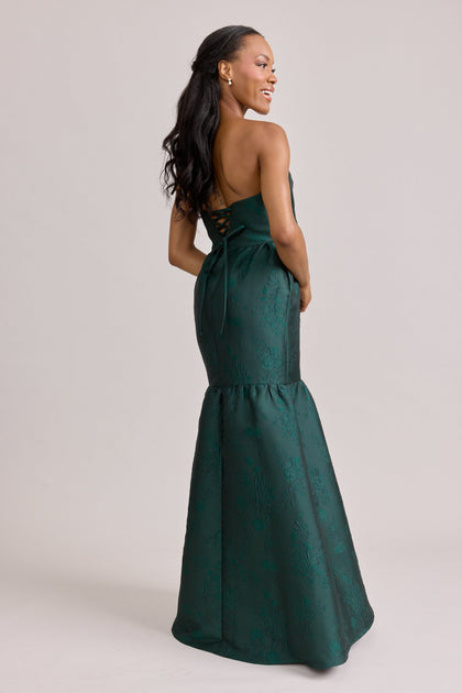 Esme Jacquard Dress | Made To Order | Classic Emerald