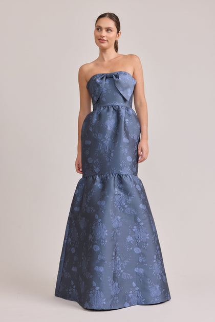 Esme Jacquard Dress | Made To Order | Indie Blue