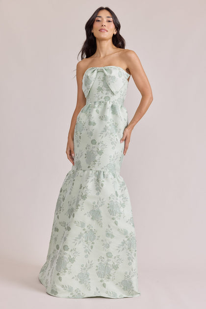 Esme Jacquard Dress | Made To Order | Sage