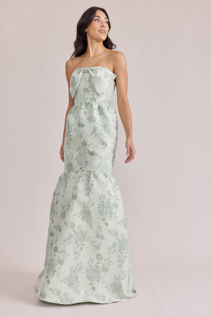 Esme Jacquard Dress | Made To Order | Sage