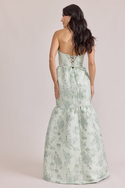 Esme Jacquard Dress | Made To Order | Sage