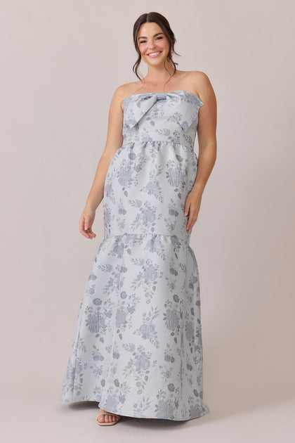 Esme Jacquard Dress | Made To Order | Sky Blue