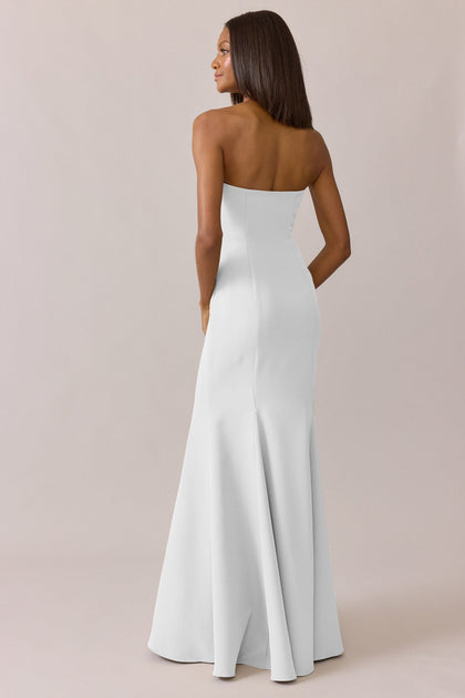Estelle Crepe Dress | Made To Order | White Pearl