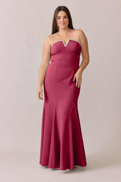 Estelle Luxe Crepe Dress | Made To Order | Berry