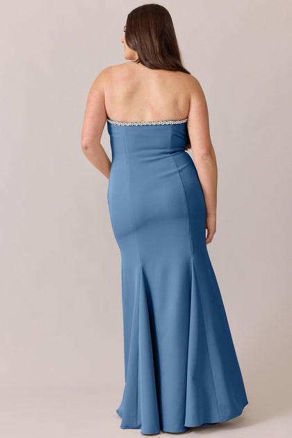 Estelle Luxe Crepe Dress | Made To Order | Dusty Blue