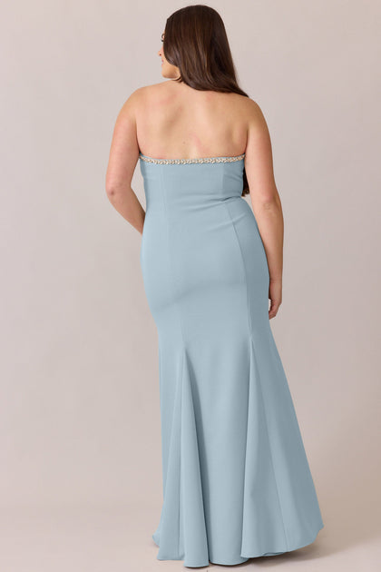 Estelle Luxe Crepe Dress | Made To Order | Light Blue