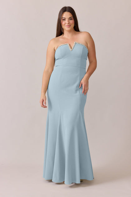 Estelle Luxe Crepe Dress | Made To Order | Light Blue