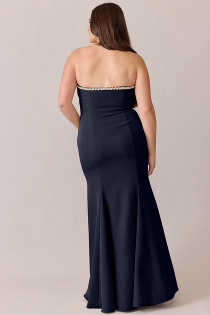 Estelle Luxe Crepe Dress | Made To Order | Navy Blue