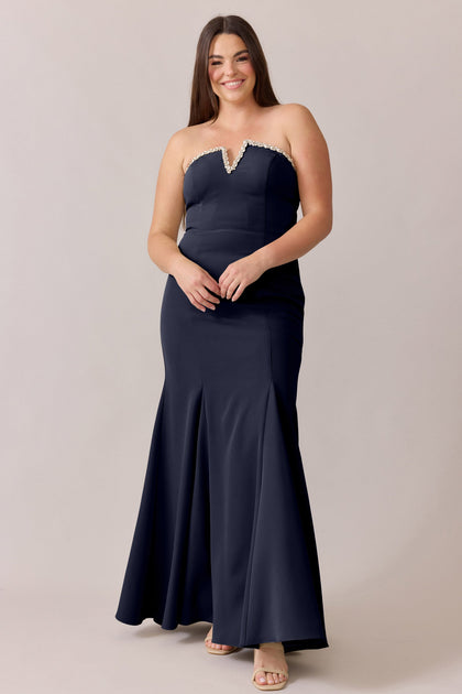 Estelle Luxe Crepe Dress | Made To Order | Navy Blue