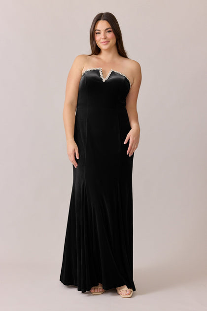 Estelle Luxe Velvet Dress | Made To Order | Black