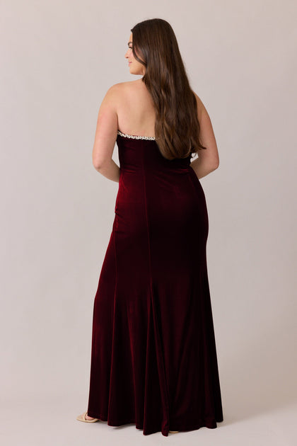 Estelle Luxe Velvet Dress | Made To Order | Burgundy