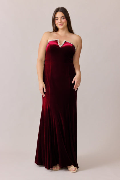 Estelle Luxe Velvet Dress | Made To Order | Burgundy