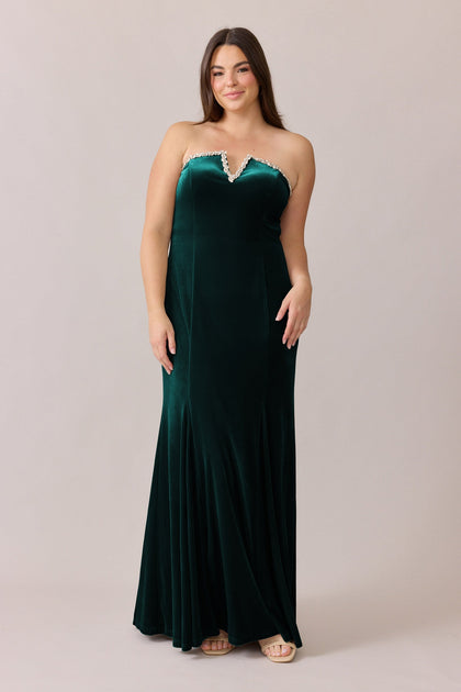 Estelle Luxe Velvet Dress | Made To Order | Classic Emerald