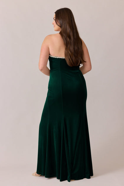 Estelle Luxe Velvet Dress | Made To Order | Emerald