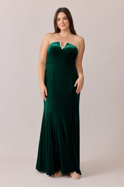 Estelle Luxe Velvet Dress | Made To Order | Emerald