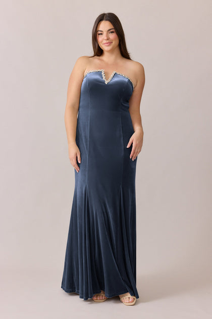 Estelle Luxe Velvet Dress | Made To Order | Indie Blue