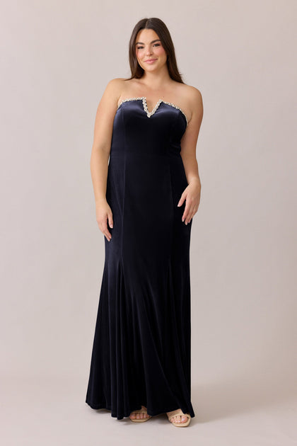Estelle Luxe Velvet Dress | Made To Order | Navy Blue