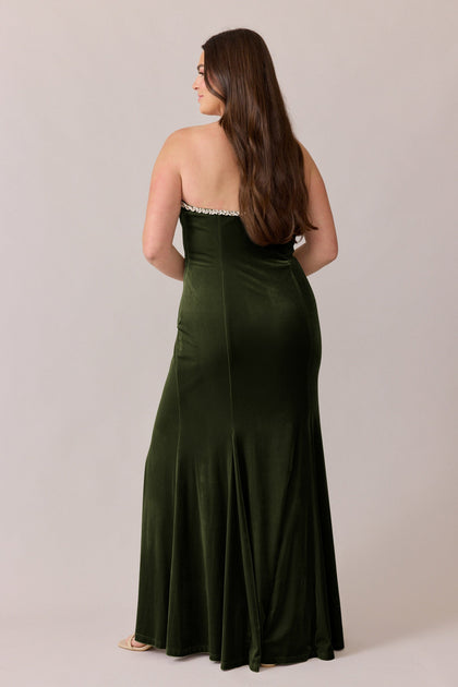 Estelle Luxe Velvet Dress | Made To Order | Olive