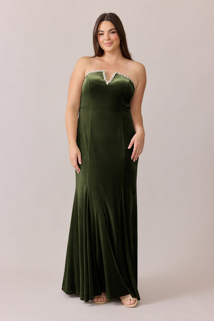 Estelle Luxe Velvet Dress | Made To Order | Olive