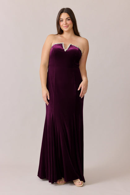 Estelle Luxe Velvet Dress | Made To Order | Purple