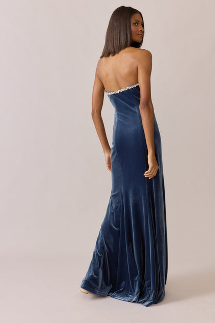 Estelle Luxe Velvet Dress | Made To Order | Royal Blue