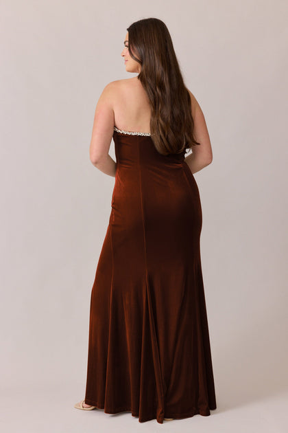 Estelle Luxe Velvet Dress | Made To Order | Rust