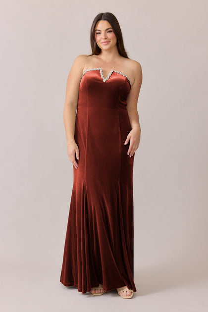 Estelle Luxe Velvet Dress | Made To Order | Terracotta