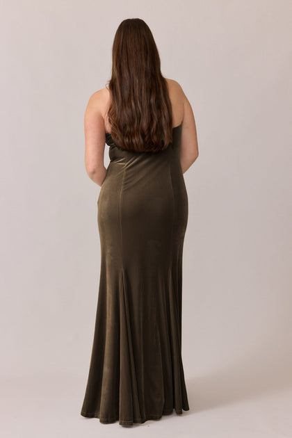 Estelle Velvet Dress | Made To Order | Olive