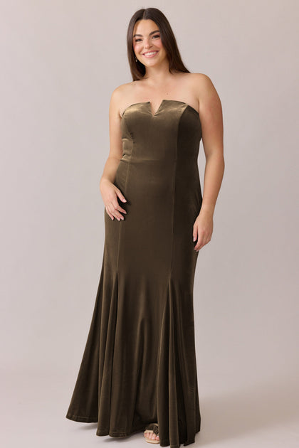 Estelle Velvet Dress | Made To Order | Olive