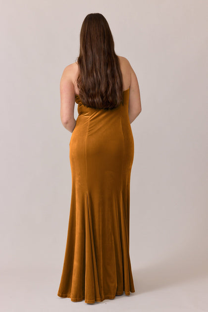 Estelle Velvet Dress | Made To Order | Mustard