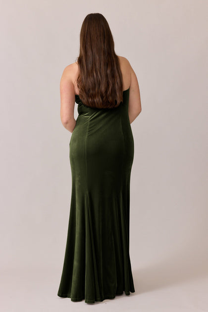 Estelle Velvet Dress | Made To Order | Olive