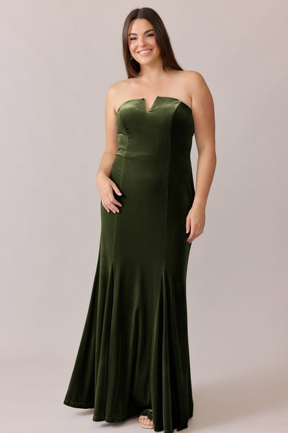 Estelle Velvet Dress | Made To Order | Olive