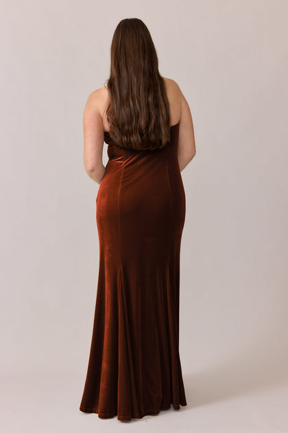 Estelle Velvet Dress | Made To Order | Rust
