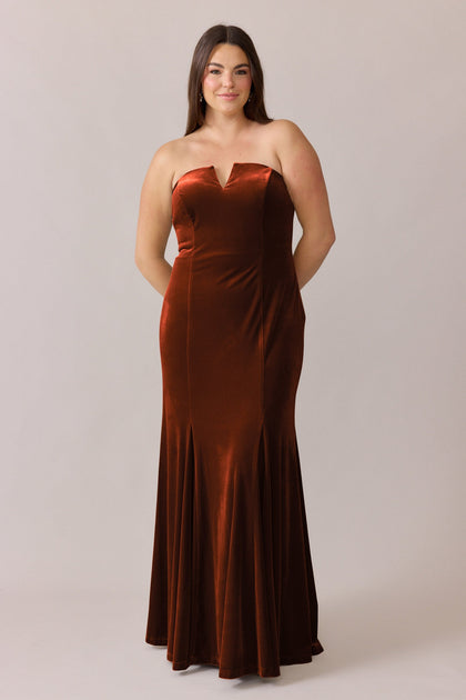 Estelle Velvet Dress | Made To Order | Rust