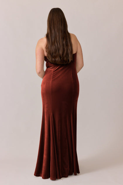 Estelle Velvet Dress | Made To Order | Terracotta