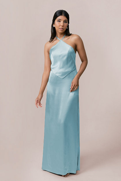 Everly Satin Dress | Made To Order | Light Blue
