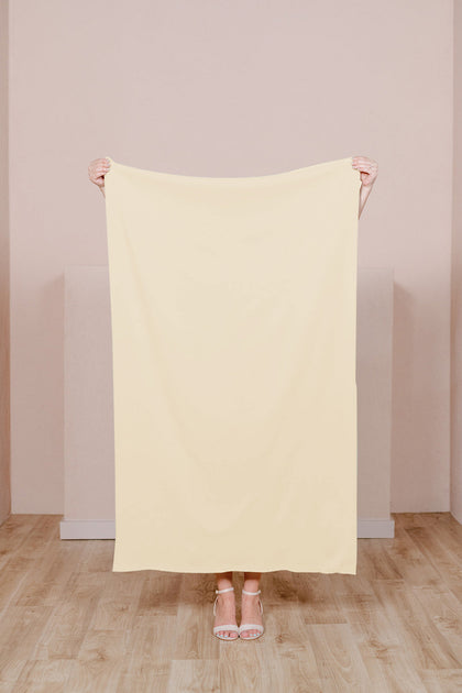 Crepe Fabric By Yard | Pale Yellow