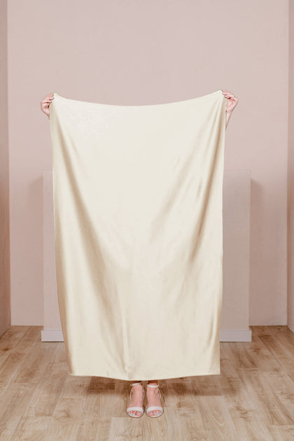 Pre-Cut Satin Fabric by Yard | Pale Yellow