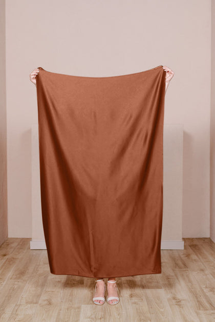 Pre-Cut Satin Fabric by Yard | Rust