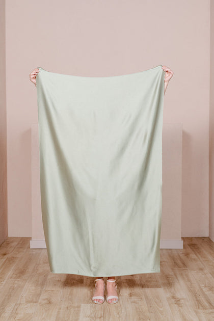 Pre-Cut Satin Fabric by Yard | Silver Sage
