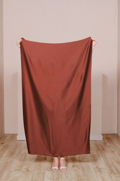 Pre-Cut Satin Fabric by Yard | Terracotta Rust
