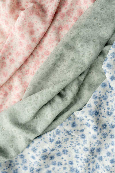 Pre-Cut Chiffon Floral Print Fabric By Yard