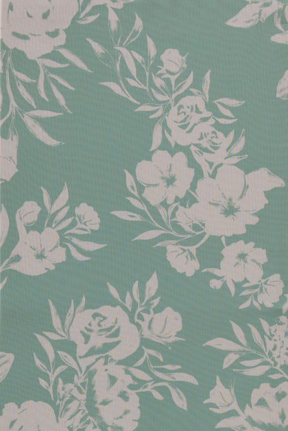 Chiffon Floral Print Fabric By Yard | Sage and Champagne Bouquet