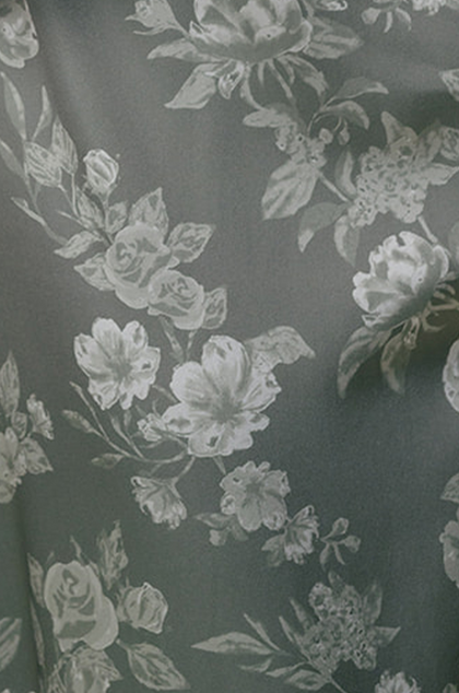 Pre-Cut Satin Floral Print Fabric By Yard | Olive Bouquet