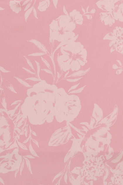 Pre-Cut Satin Floral Print Fabric By Yard | Blush Bouquet
