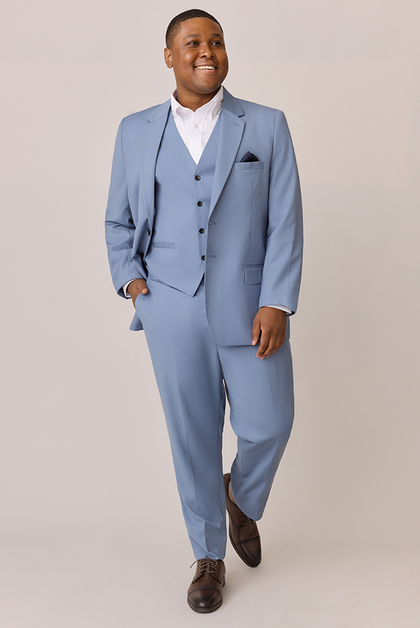 Suiting Fabric By Yard | Steel Blue