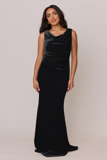 Faith Velvet Dress | Made To Order | Black