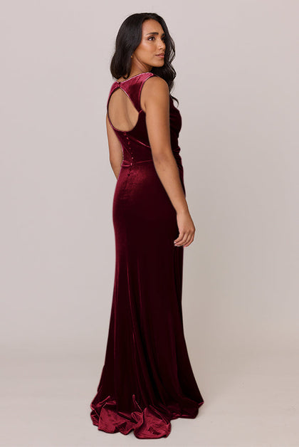 Faith Velvet Dress | Made To Order | Burgundy