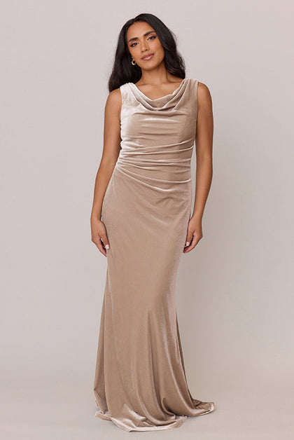 Faith Velvet Dress | Made To Order | Champagne