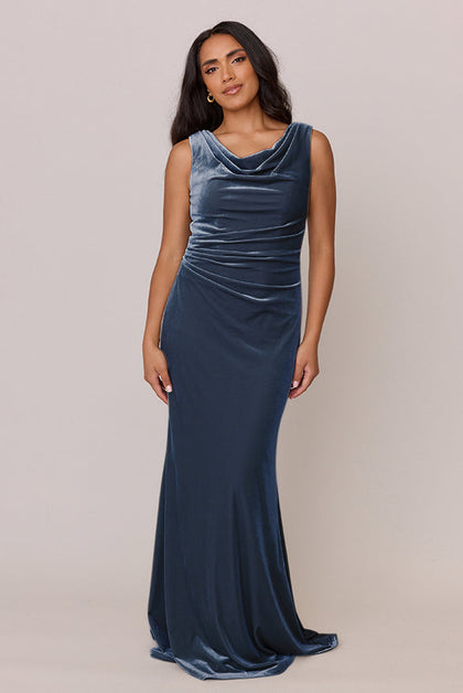 Faith Velvet Dress | Made To Order | Indie Blue